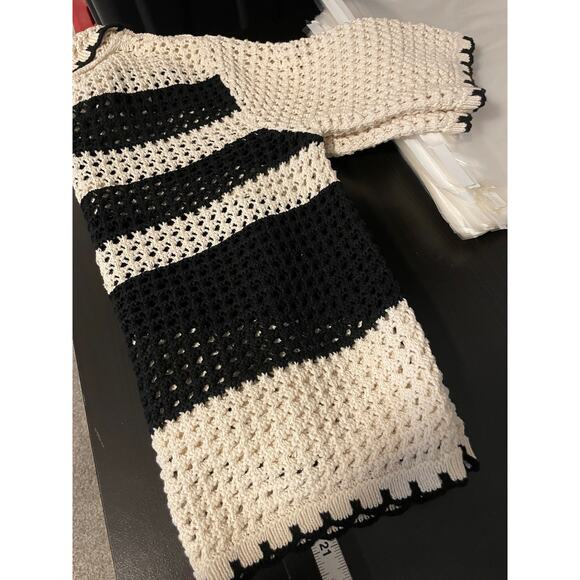 ONLY Cardigan Sweater Womens Small Striped Crochet Button Up Knit Top - Picture 7 of 8